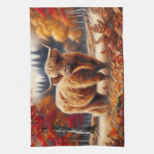 Hochlandkuh Herbstfarbe Geschirrtuch (Vertikal)