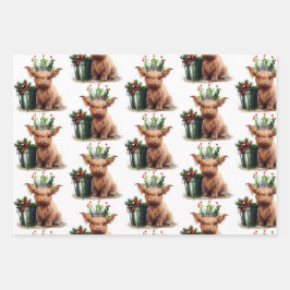 Hochlandkuh-Holly-Kronenpapier Geschenkpapier Set
