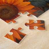 Hochlandkuh im Feld der Sonnenblumen bei Morgengra Puzzle (Seite)