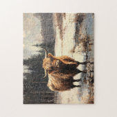 Hochlandkuh im Winter Puzzle (Vertikal)