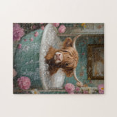 Hochlandkuh in der Floralbathtub Puzzle (Horizontal)