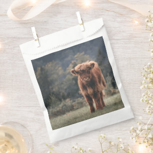 Hochlandkuh Kalb Herbst Gras Feld Geschenktütchen