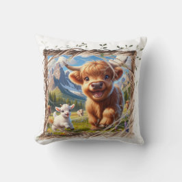 Hochlandkuh-Kissen - rustikale Bauernhausdekoratio Kissen