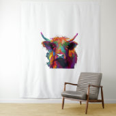 Hochlandkuh, Kuh, Hochlandkuh, niedliches Hochland Wandteppich (Beispiel)