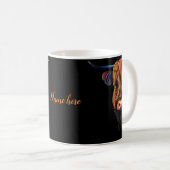 Hochlandkuh mit bearbeitbarem Namen Kaffeetasse (VorderseiteRechts)