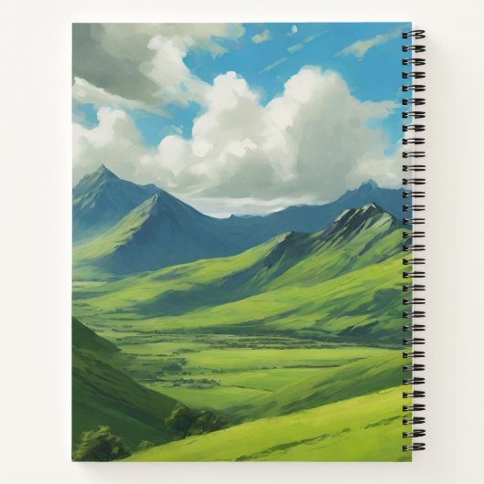 Hochlandkuh mit Cameron Tartan Scarf Notizblock (Rückseite)