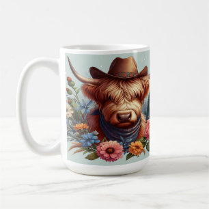 Hochlandkuh mit Cowboyhut Kaffeetasse
