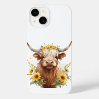 Hochlandkuh mit Gelbblütenkrone (Gelbblütenkrone) Case-Mate iPhone 14 Hülle