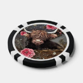 Hochlandkuh mit Rose Poker Chips (Einzeln)