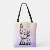 Hochlandkuh mit Schmetterling Tasche (Rückseite)