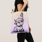 Hochlandkuh mit Schmetterling Tasche (Von Nahem)