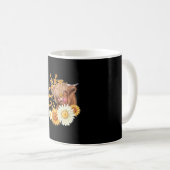 Hochlandkuh mit Sonnenblumenmilch-Schmetterlinge Kaffeetasse (VorderseiteRechts)