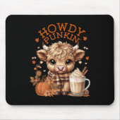 Hochlandkuh, Niedlich und gemütlich für Herbstspas Mousepad (Vorne)