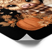 Hochlandkuh, Niedlich und gemütlich für Herbstspas Poster (Ecke)