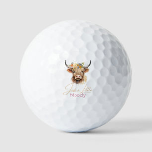 Hochlandkuh, nur eine ein bisschen launische Blume Golfball