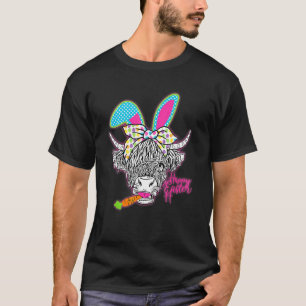 Hochlandkuh-Osterhase-Kuh-Mädchen-Ostertag Fern T-Shirt