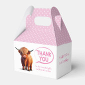 Hochlandkuh Pink Girl Favor Box Geschenkschachtel (Rückseite)