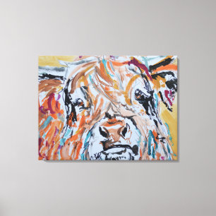 Hochlandkuh-Porträt Neo-Expressionist Leinwanddruck