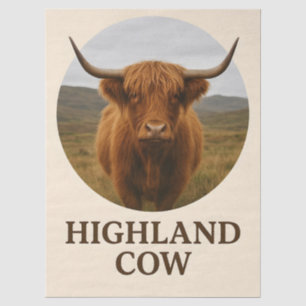 Hochlandkuh-Porträtposter mit "Highland Cow" Seidenpapier