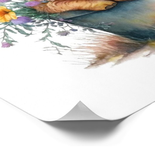 Hochlandkuh Poster (Ecke)