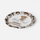 Hochlandkuh Print Birthday Party Pappteller (Schrägansicht)