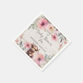 Hochlandkuh Rosa Blütendusche Serviette (Ecke)