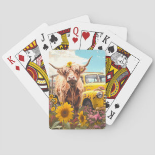 Hochlandkuh Sonnenblumen-Buch Spielkarten