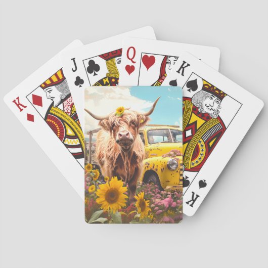 Hochlandkuh Sonnenblumen-Buch Spielkarten (Rückseite)