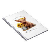 Hochlandkuh-Sonnenblumeneimer Notizblock (Rechte Seite)