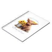 Hochlandkuh-Sonnenblumeneimer Notizblock (Linke Seite)