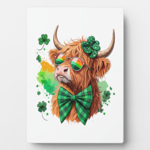 Hochlandkuh St. Patrick Png, Glückskuh Fotoplatte