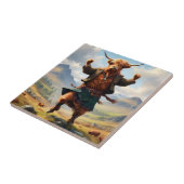 Hochlandkuh tanzt das Hochland Fling, Fliese (Seite)