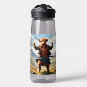 Hochlandkuh tanzt das Hochland Fling, Trinkflasche