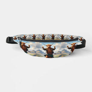 Hochlandkuh tanzt Highland Fling, Bauchtasche