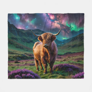 Hochlandkuh unter den Sternen Fleecedecke