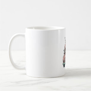Hochlandkuh-Weihnachts-LKW-Vintage-Stickerei-Shirt Kaffeetasse