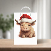 Hochlandkuh-Weihnachtsgeschenktasche Mittlere Geschenktüte