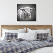 Hochlandkuh-Wrapped Canvas Print Leinwanddruck (Insitu (Schlafzimmer))