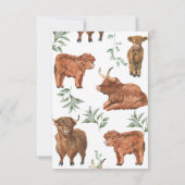 Hochlandkuh zum Geburtstag Einladung für Kinder (Rückseite)