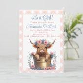 Hochlandkuhblütendusche Einladung (Stehend Vorderseite)