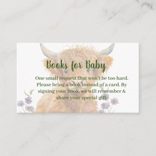 Hochlandkuhbücher für Babys Begleitkarte (Vorderseite)