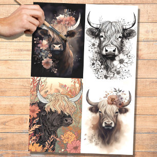 HochlandkuhCollage 1 Dekoupage Paper Seidenpapier
