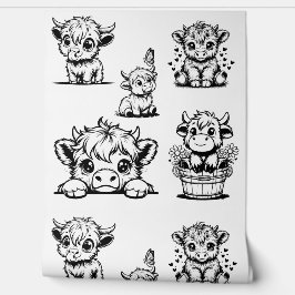 Hochlandkuhdruck Niedlich Tapete