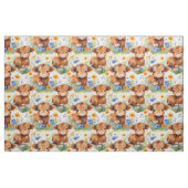 Hochlandkühe in freilebenden Blume Stoff (Yard (91,4 cm))