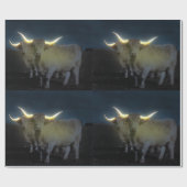 Hochlandkühe leuchten im Dunkeln, Geschenkwrap Geschenkpapier (Flach)