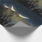 Hochlandkühe leuchten im Dunkeln, Geschenkwrap Geschenkpapier (Ecke)