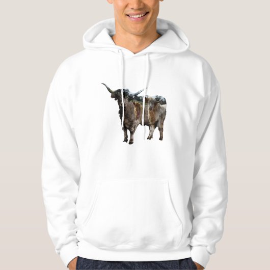 Hochlandkühe mit invertierten Hochlandkühen, Hoodie (Vorderseite)