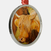 Hochlandkühe, schottisches Vieh Silbernes Ornament (Rechts)