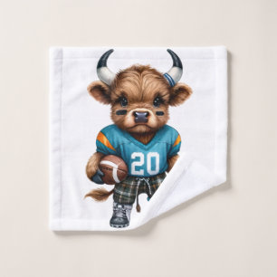 Hochlandkühe und Football Badhandtuch Set