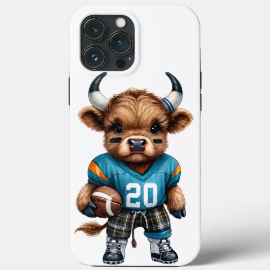 Hochlandkühe und Football Case-Mate iPhone Hülle (Rückseite)